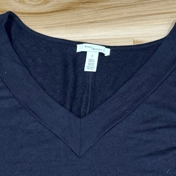 Anthropologie Daily Ritual Navy Blue Sweater Dress Women’s Medium - Picture 3 of 4